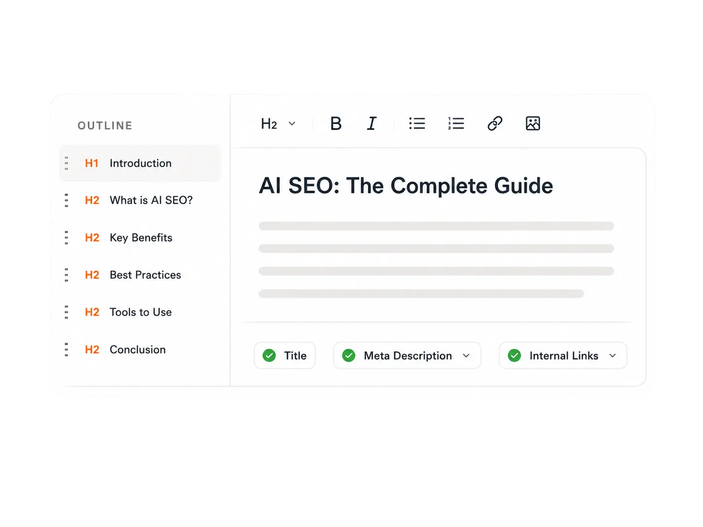 上位表示を狙うAI記事: AI article editor with SEO checks