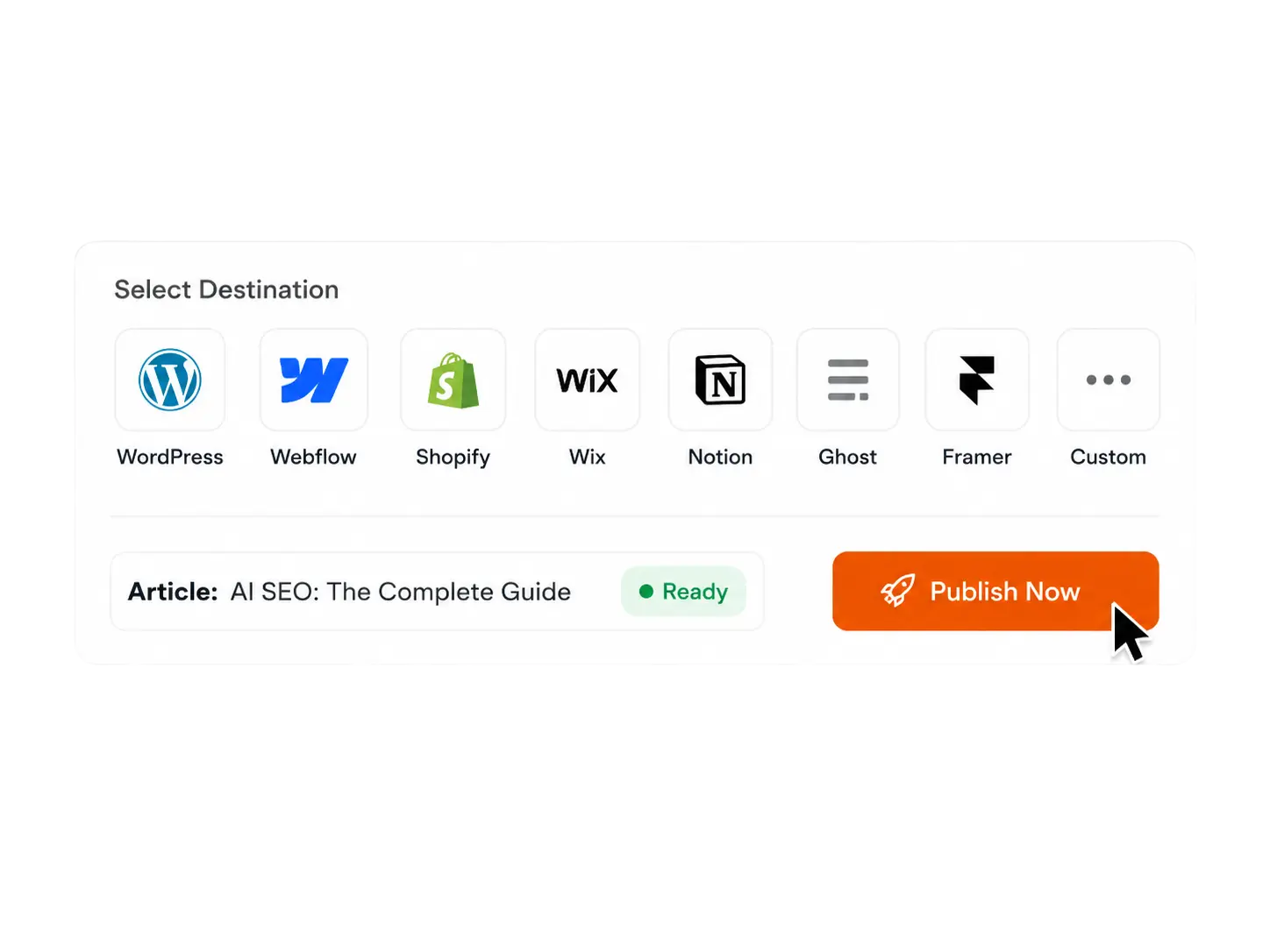 1クリックCMS公開: Publishing destination integration picker